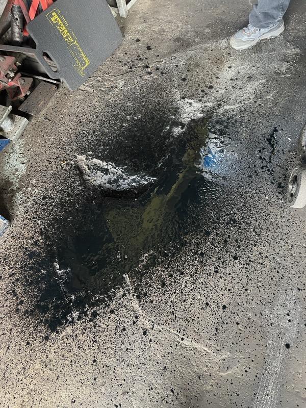 After After Greasweep ® easy cleanup of any oil spills or oil stains